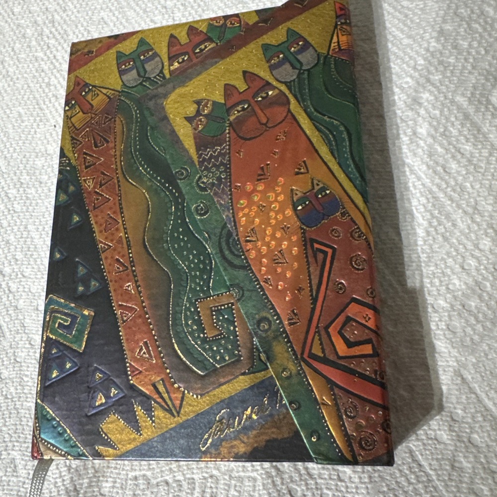 LAUREL BURCH Embossed Journal Notebook Metallic Cat Print